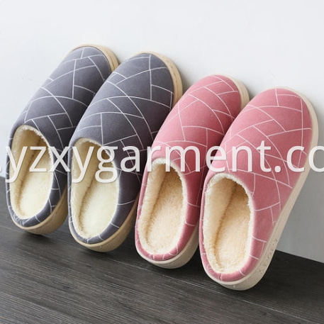 Plush non-slip cotton slippers